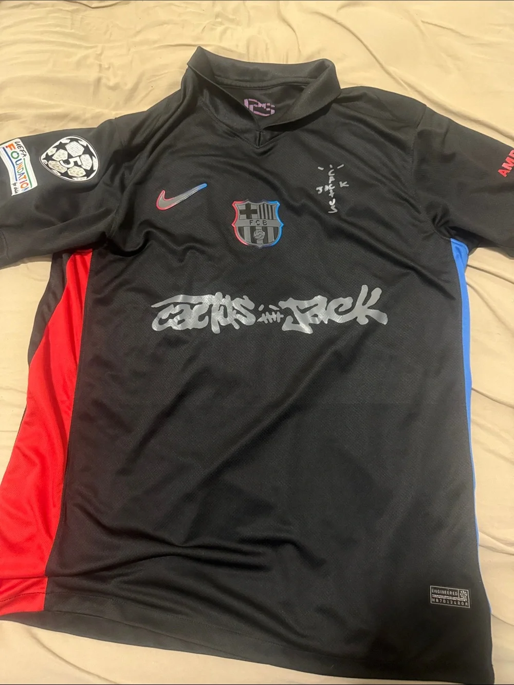 Nike Black FC Barcelona Football Jersey-Cactus jack -Lamine yamal